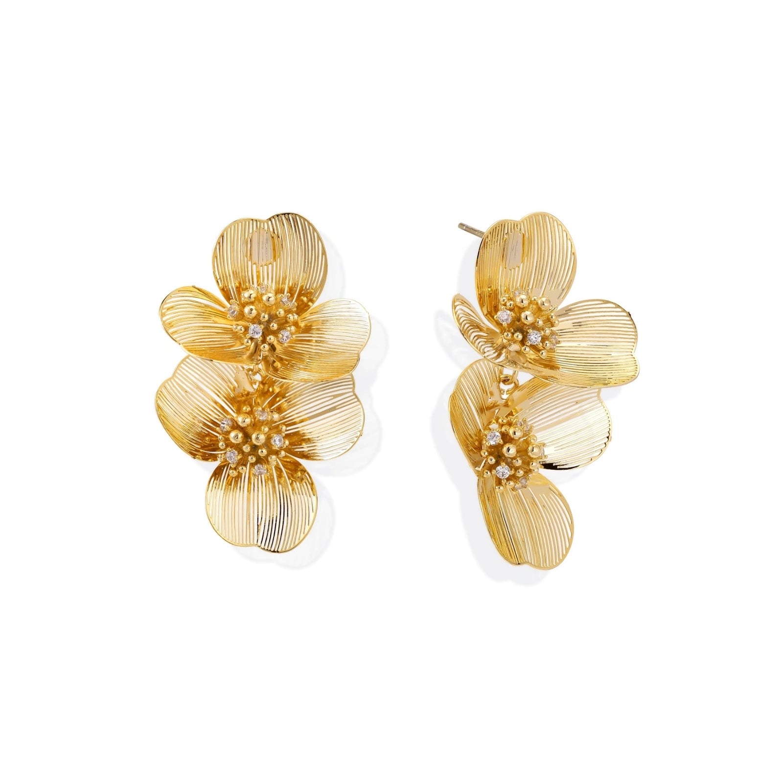 Golden Bloom Double Earrings by AlbaLuxe