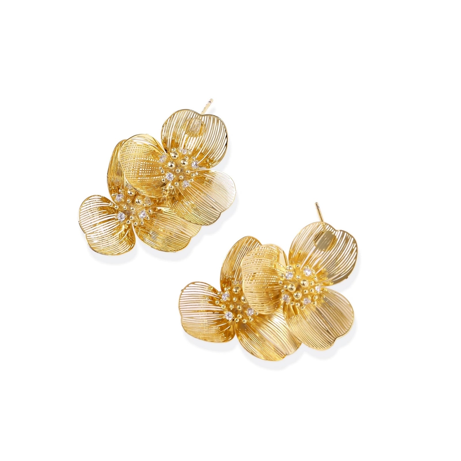 Golden Bloom Double Earrings by AlbaLuxe