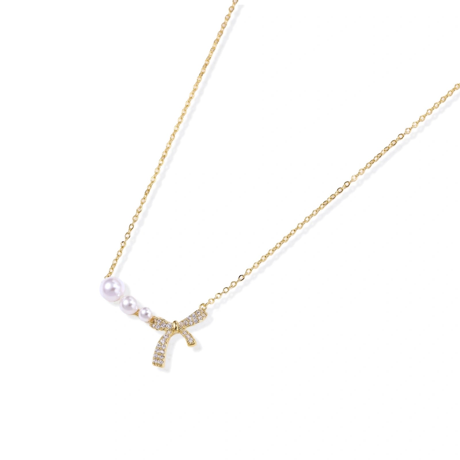 Pearl Bow Dreams Necklace by AlbaLuxe
