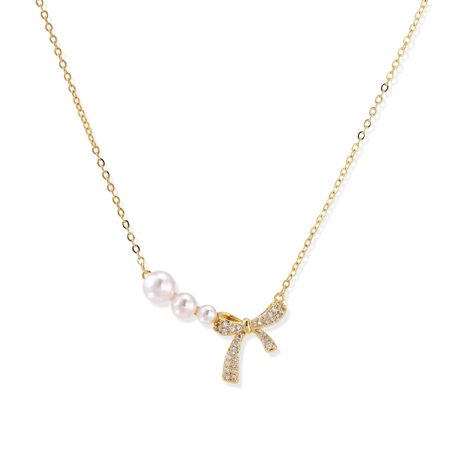 Pearl Bow Dreams Necklace by AlbaLuxe