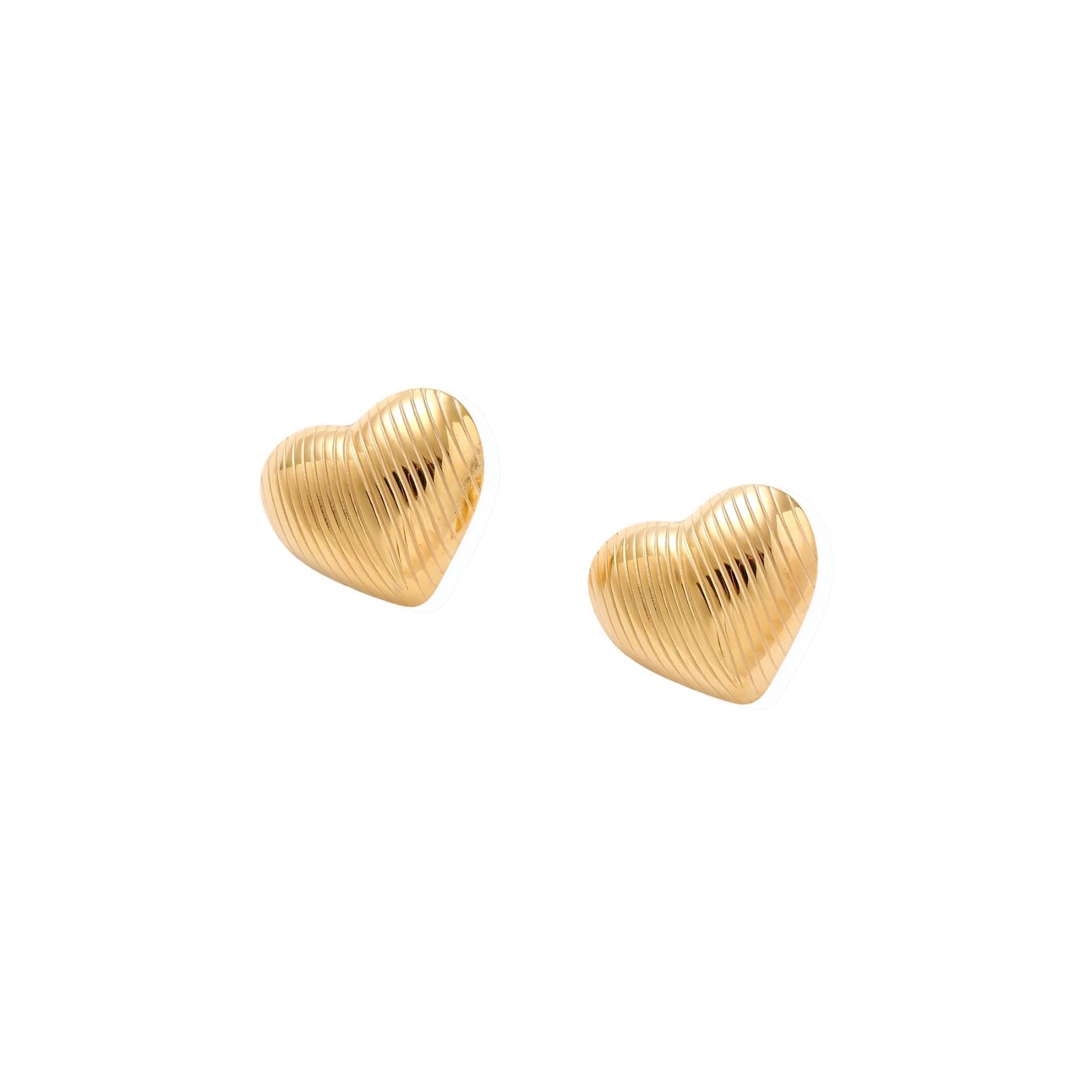 Textured Heart Stud Earrings by AlbaLuxe