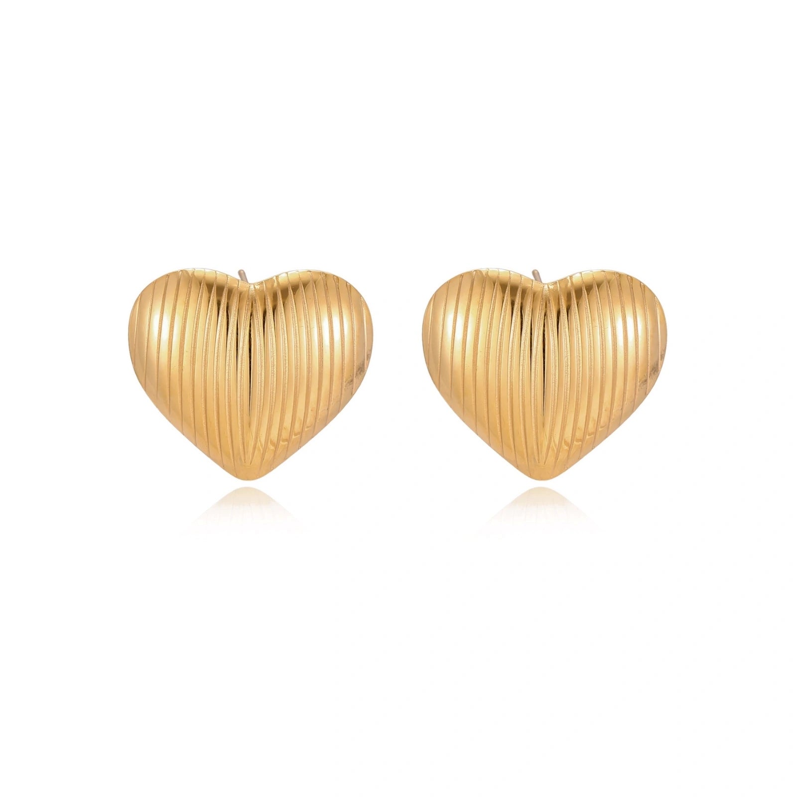 Textured Heart Stud Earrings by AlbaLuxe