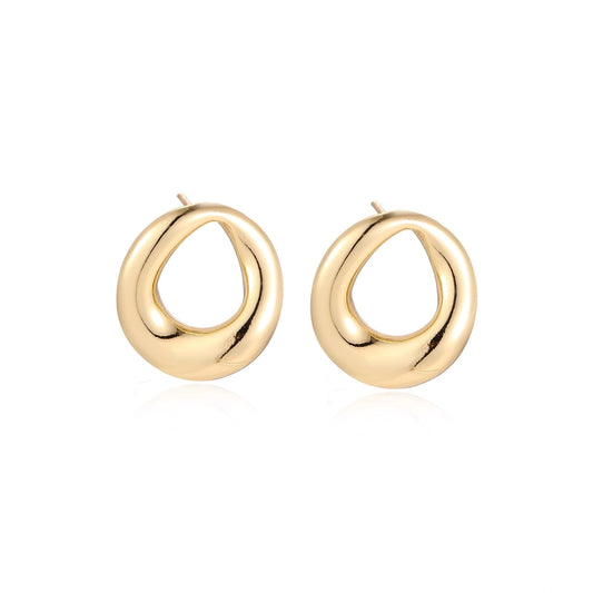 Golden Loop Studs by AlbaLuxe