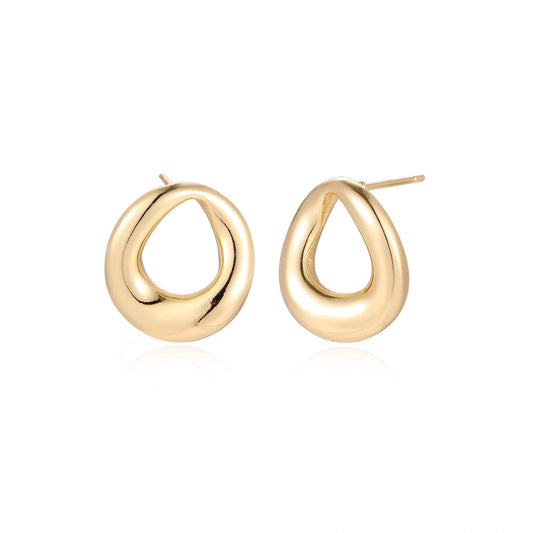 Golden Loop Studs by AlbaLuxe
