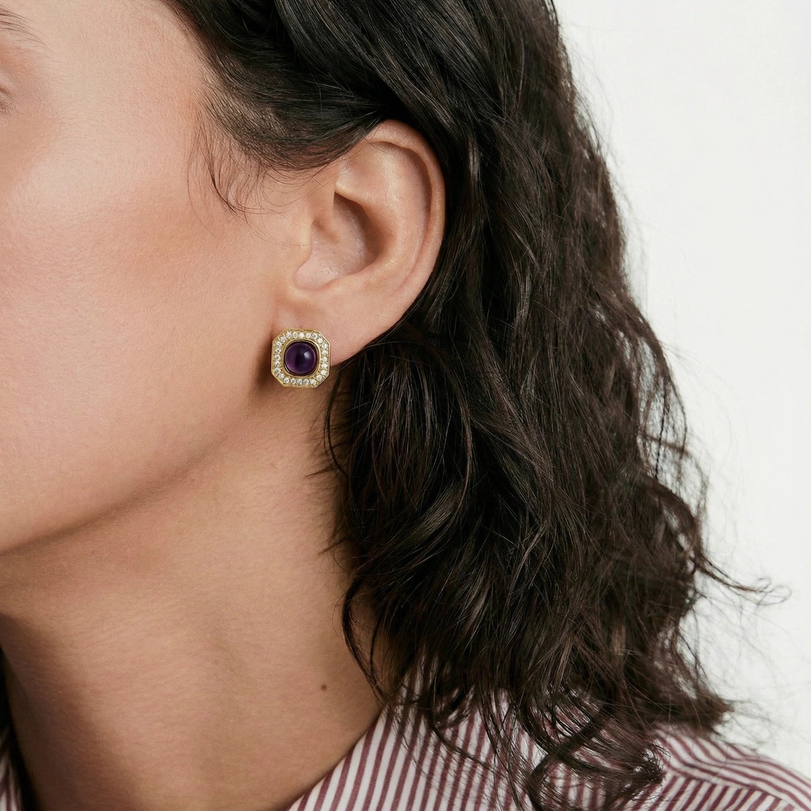 Empress Octagon Studs by AlbaLuxe