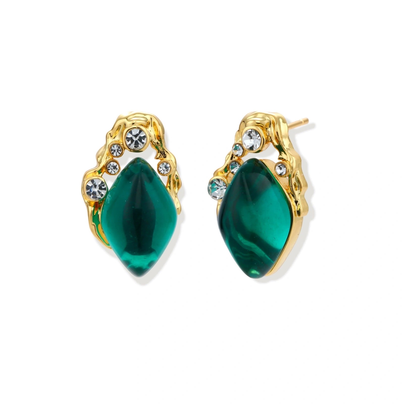 Emerald Mystique Studs by AlbaLuxe