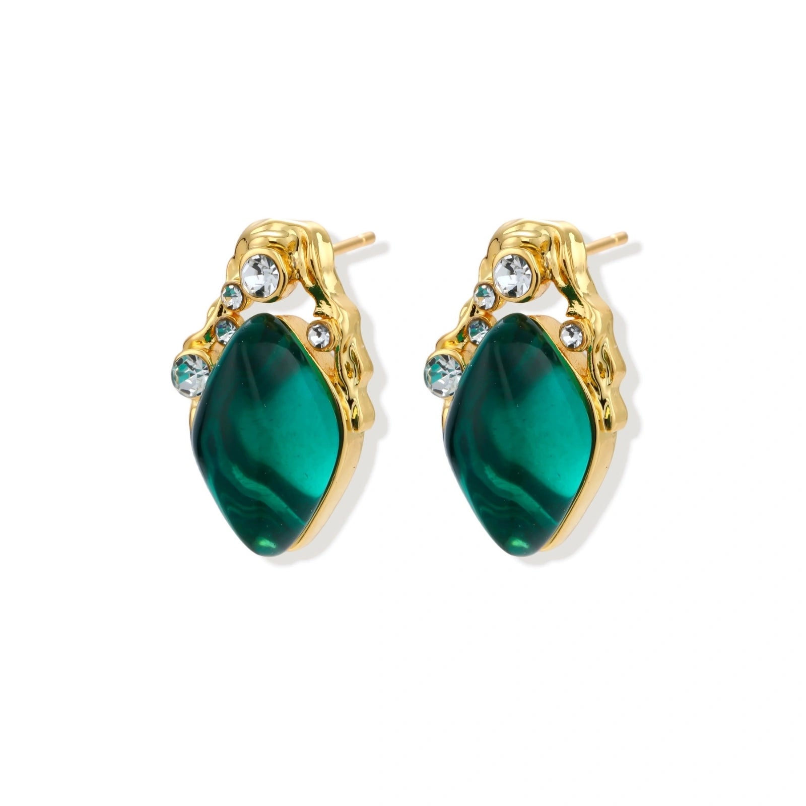 Emerald Mystique Studs by AlbaLuxe