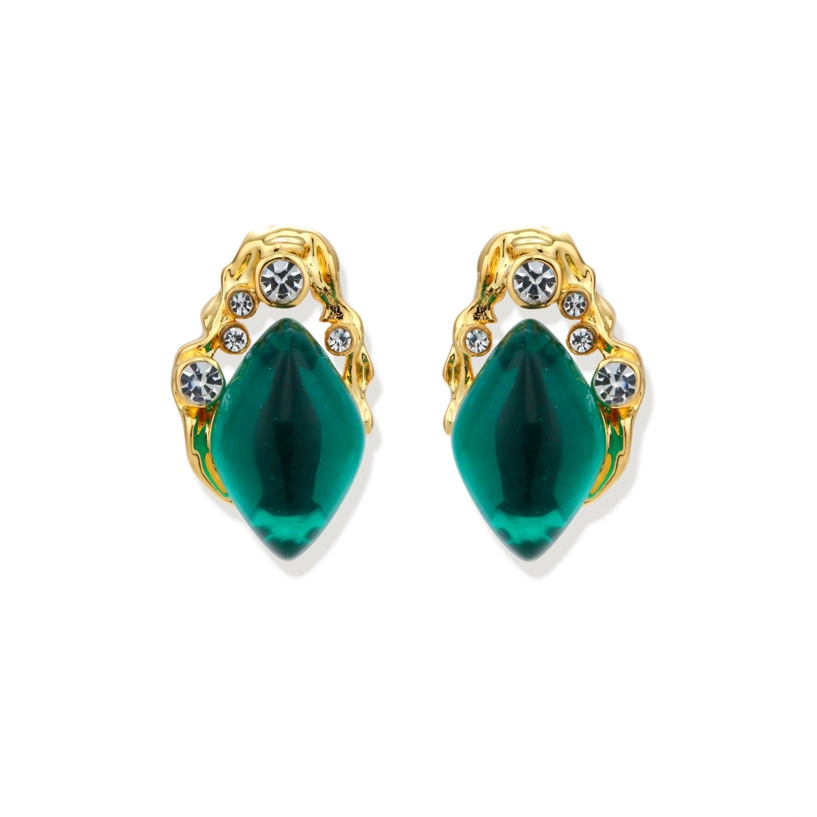 Emerald Mystique Studs by AlbaLuxe