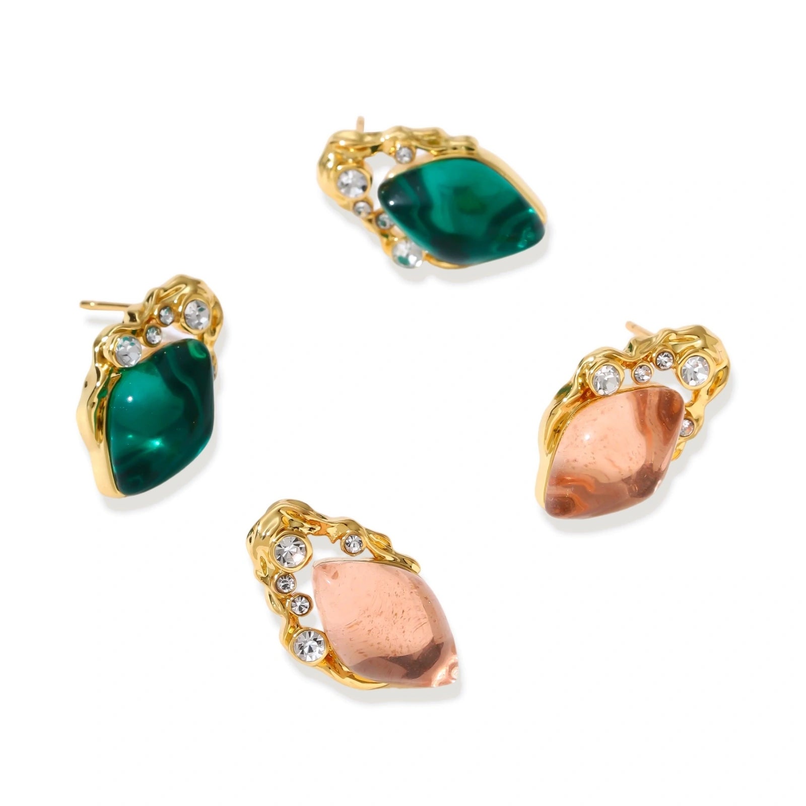Emerald Mystique Studs by AlbaLuxe