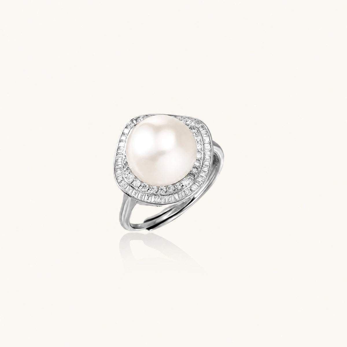 Pearl Halo Dreams Ring by AlbaLuxe AlbaLuxe