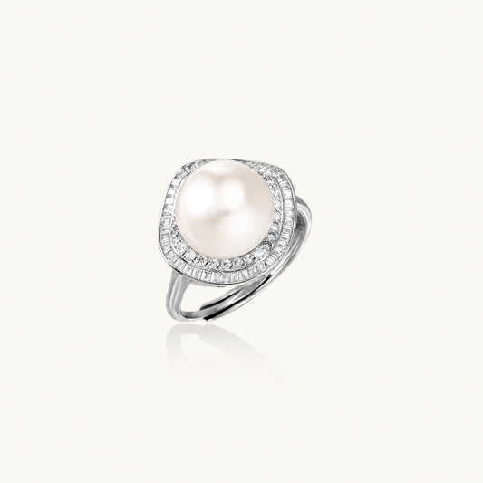 Pearl Halo Dreams Ring by AlbaLuxe AlbaLuxe