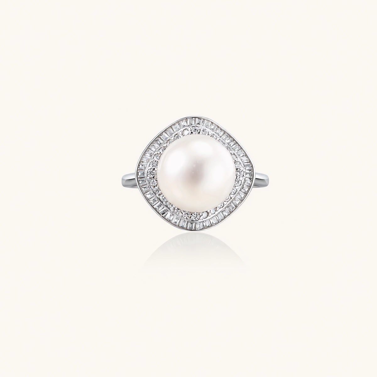 Pearl Halo Dreams Ring by AlbaLuxe AlbaLuxe