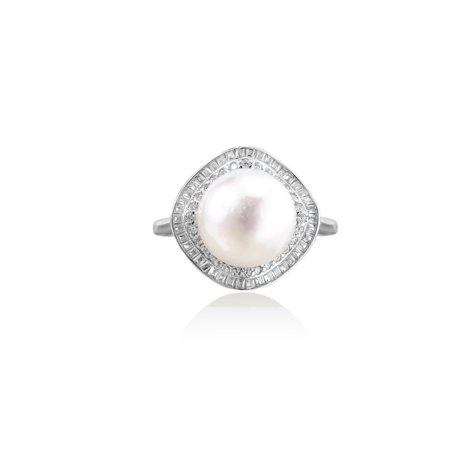 Pearl Halo Dreams Ring by AlbaLuxe