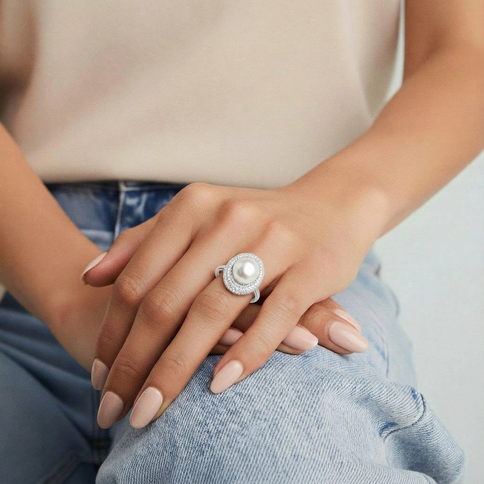 Pearl Constellation Ring by AlbaLuxe