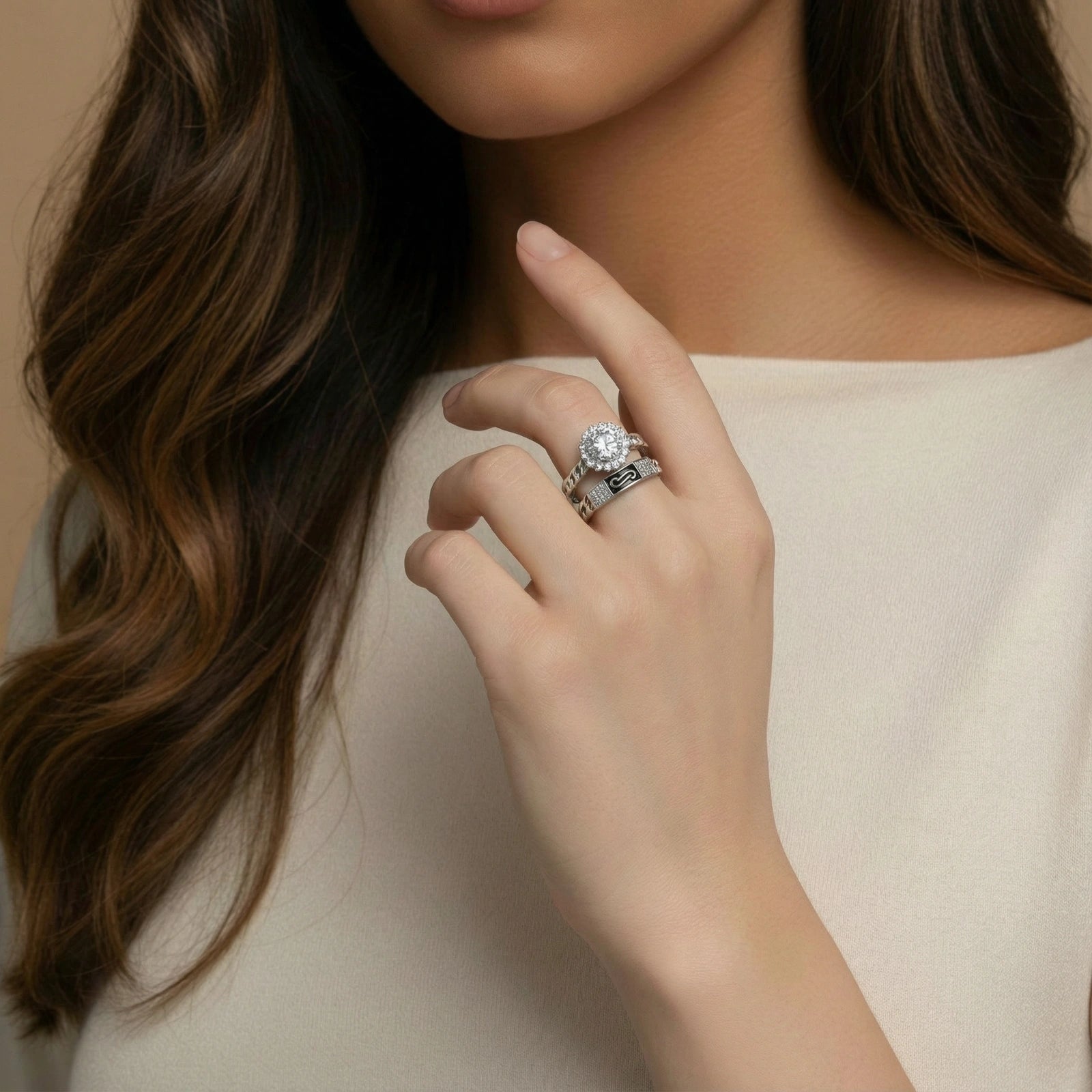 Cosmic Chain Halo Ring by AlbaLuxe