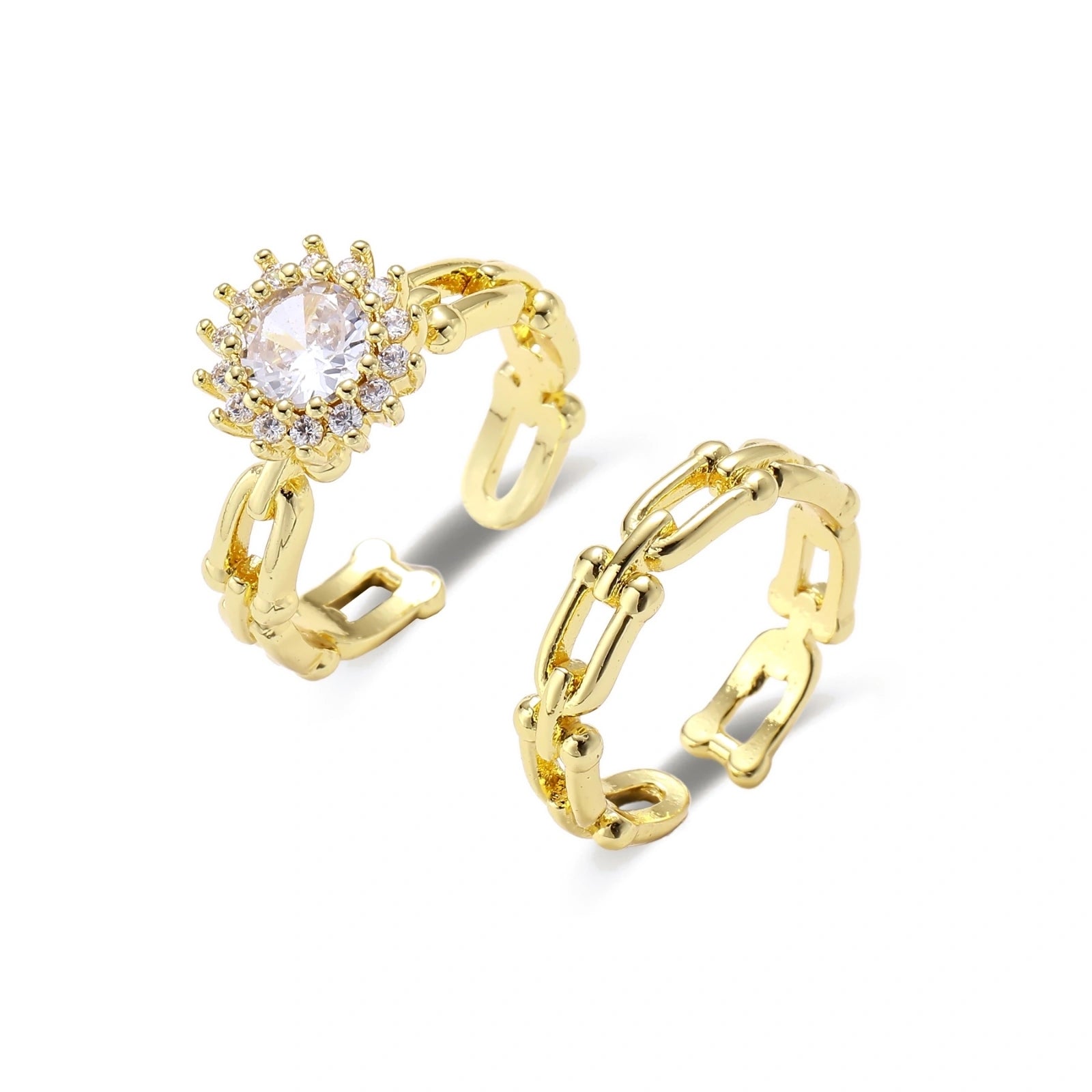 Golden Hour Chain Ring Set by AlbaLuxe