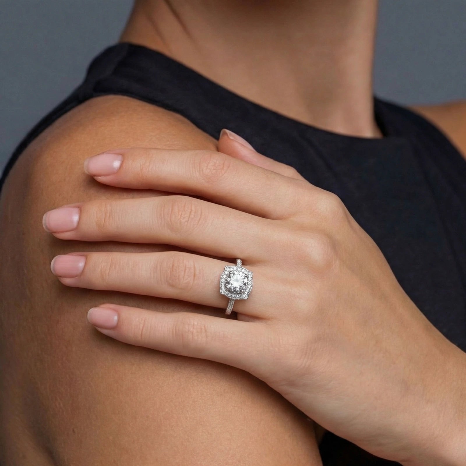 Vintage Crown Moissanite Ring by AlbaLuxe AlbaLuxe