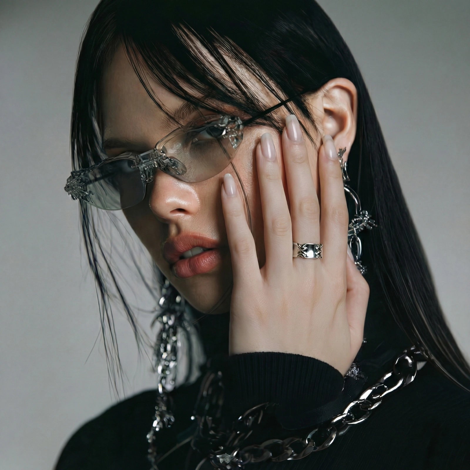 Chain Bridge Cuff Ring by AlbaLuxe