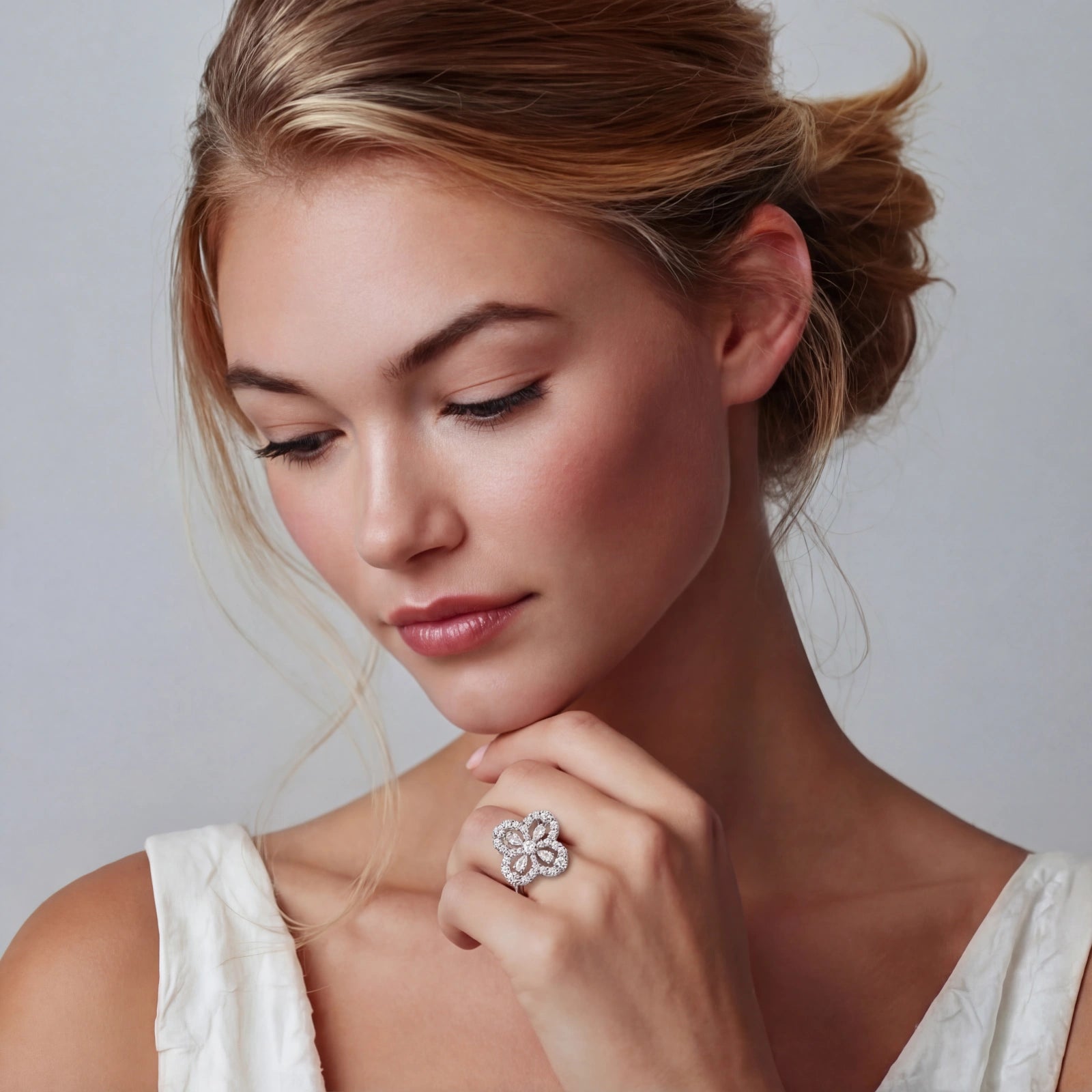 Lucky Clover Moissanite Ring by AlbaLuxe AlbaLuxe