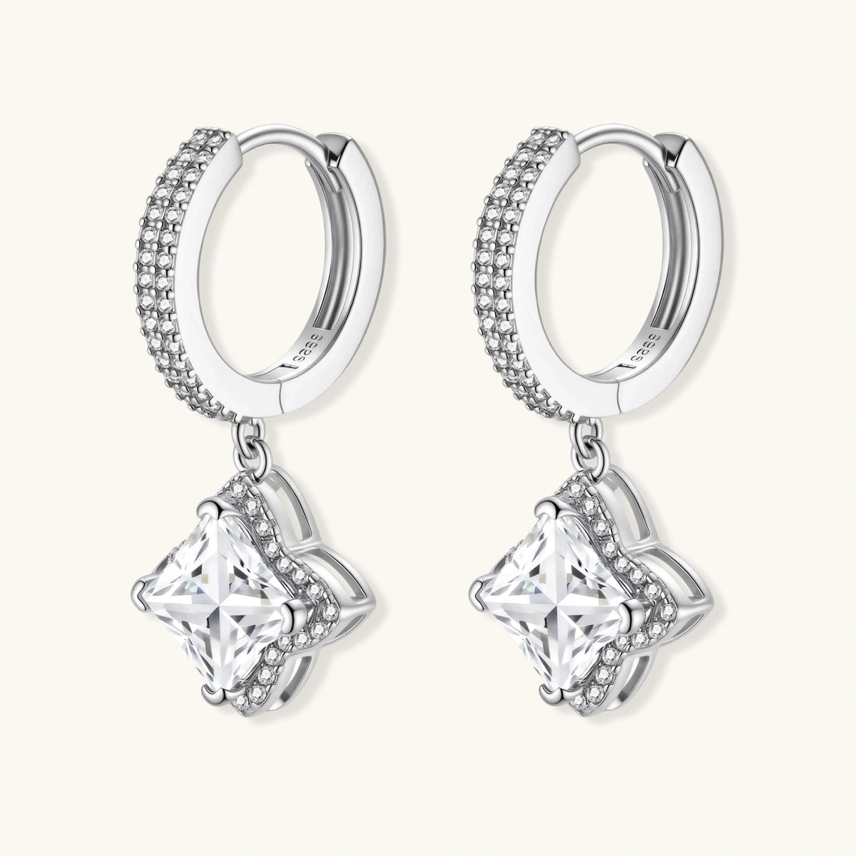 Diamond Dangle Huggies by AlbaLuxe AlbaLuxe