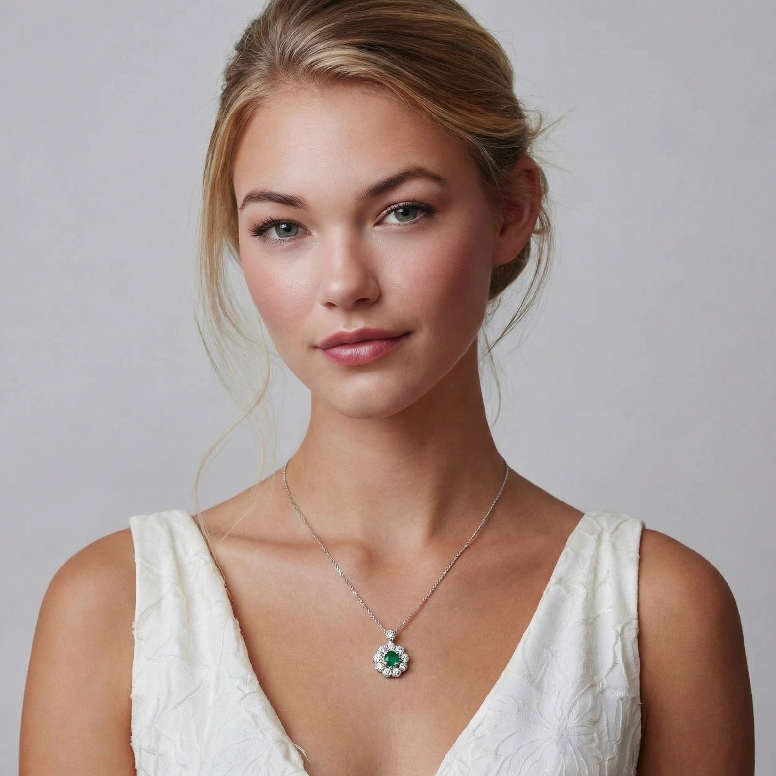 Green Daisy Bloom Necklace by AlbaLuxe AlbaLuxe