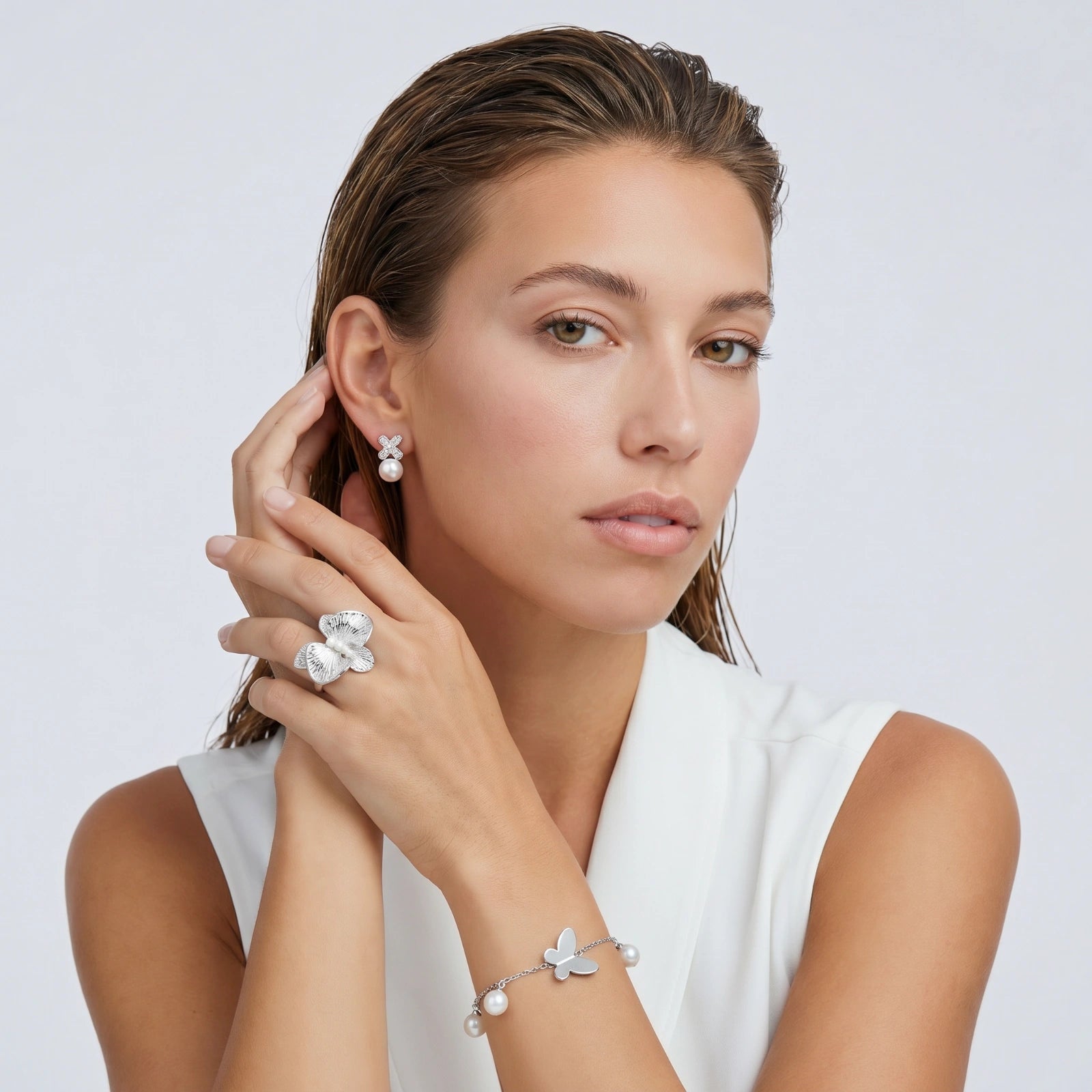 Crystal Bloom Studs by AlbaLuxe