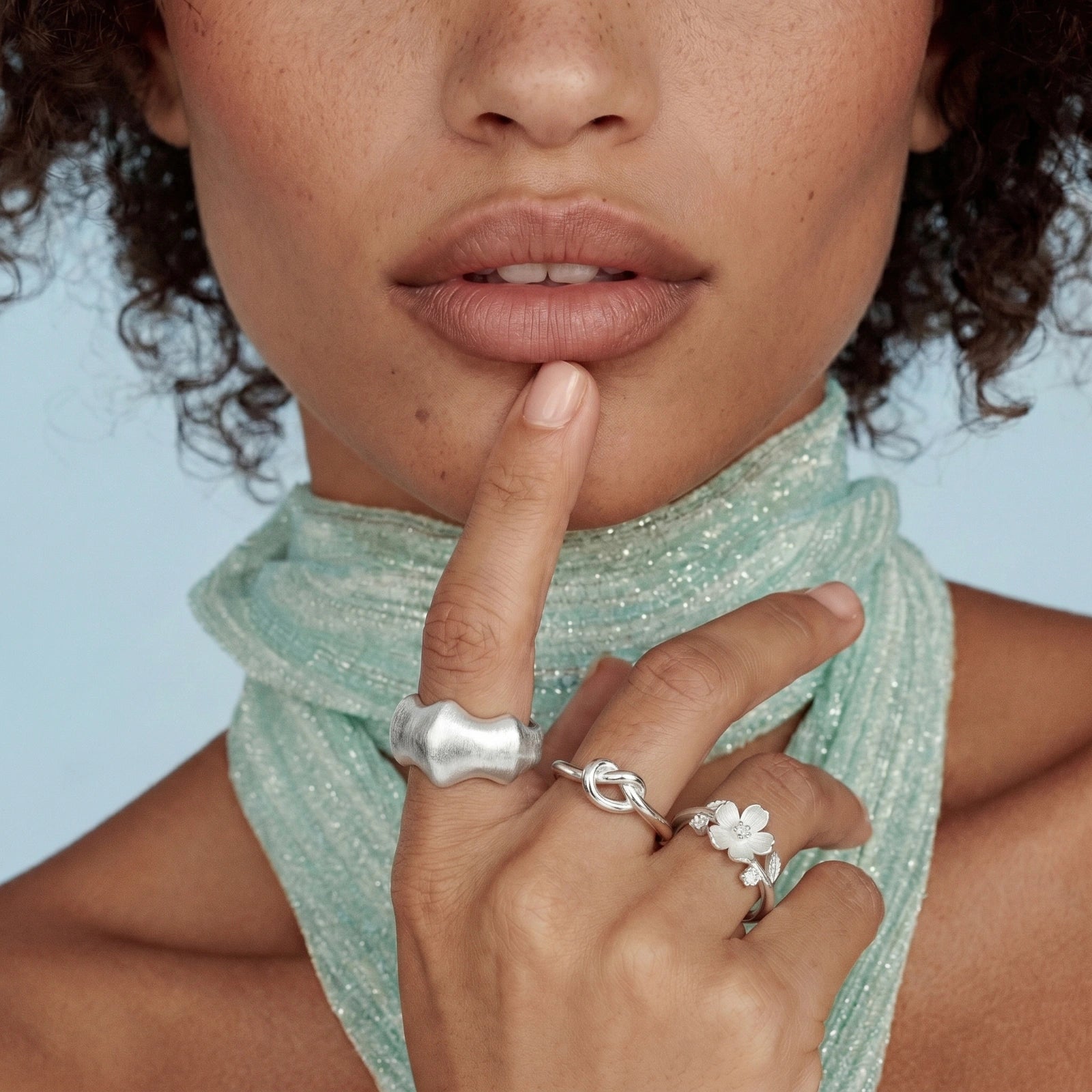Liquid Silver Statement Ring by AlbaLuxe