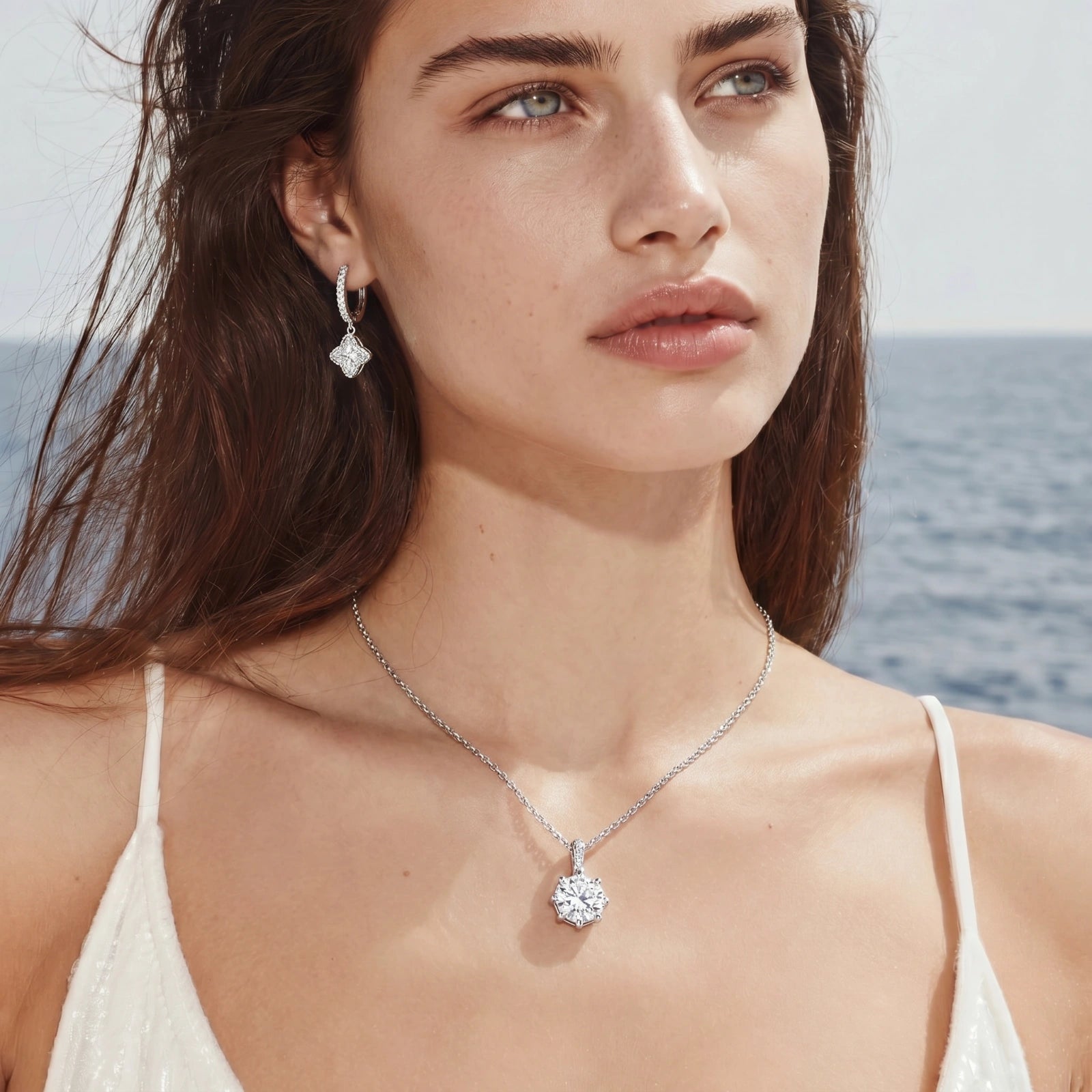 Diamond Dangle Huggies by AlbaLuxe AlbaLuxe