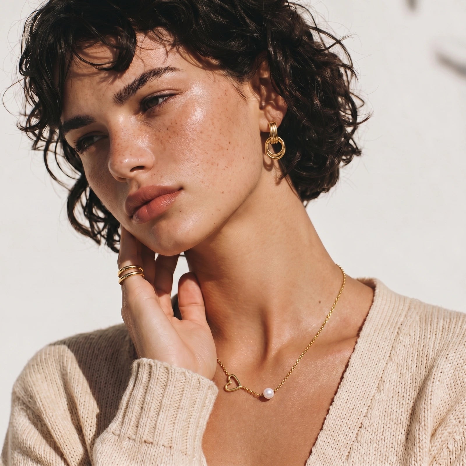 Pearl Heart Embrace Necklace by AlbaLuxe