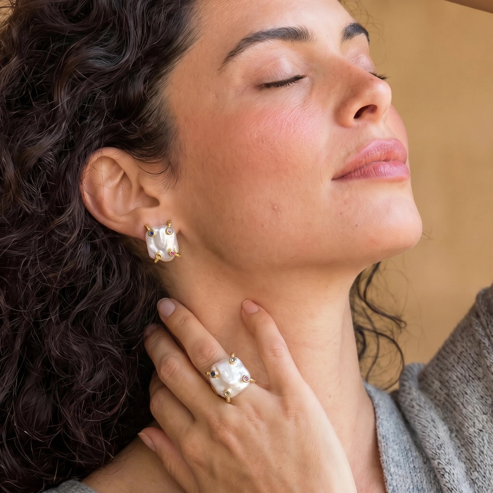 Baroque Pearl Statement Ring by AlbaLuxe