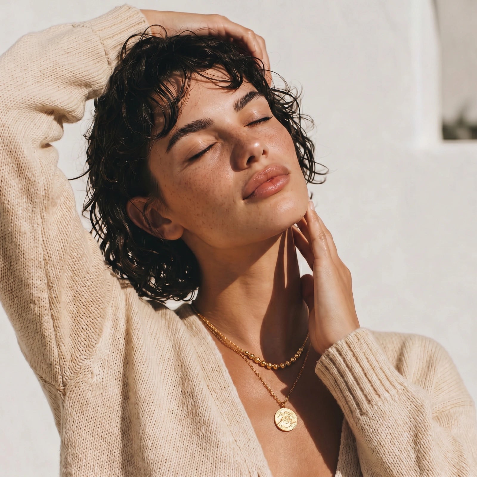 Golden Sphere Necklace by AlbaLuxe