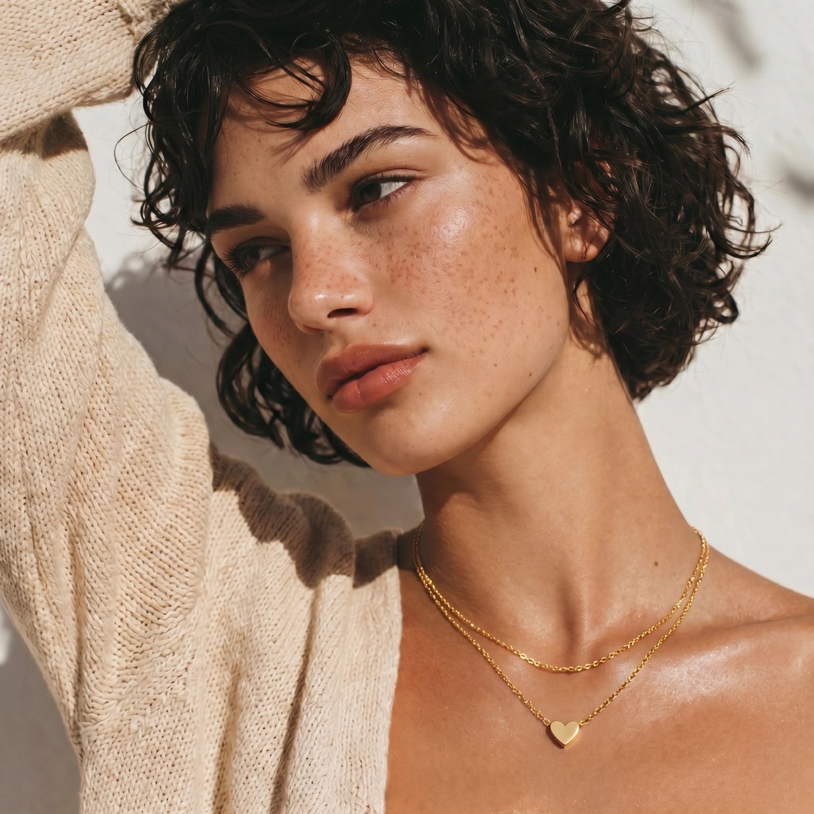 Layered Heart Necklace by AlbaLuxe
