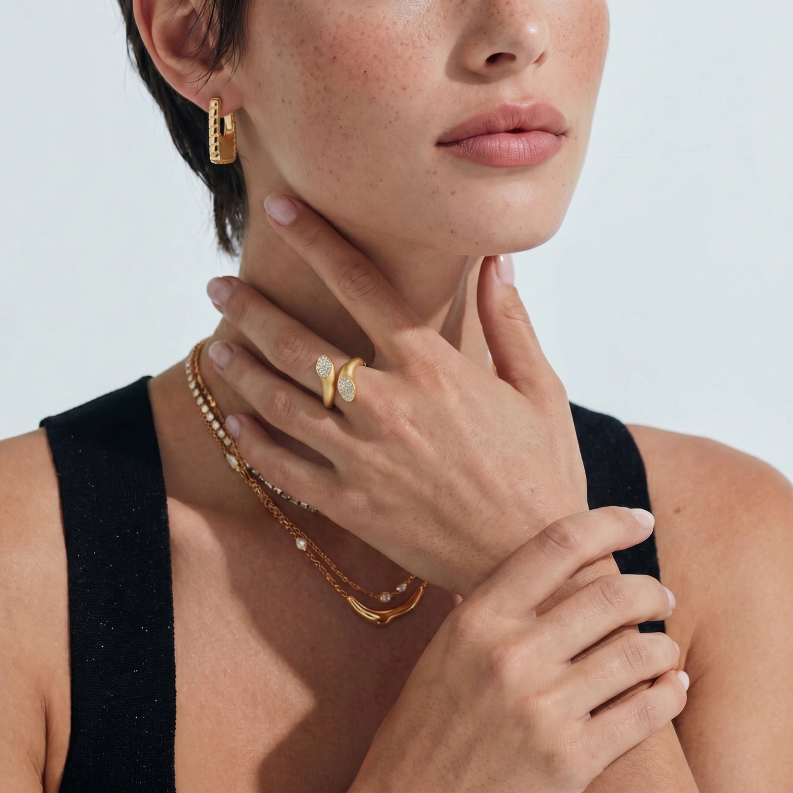 Bamboo Huggie Hoops by AlbaLuxe