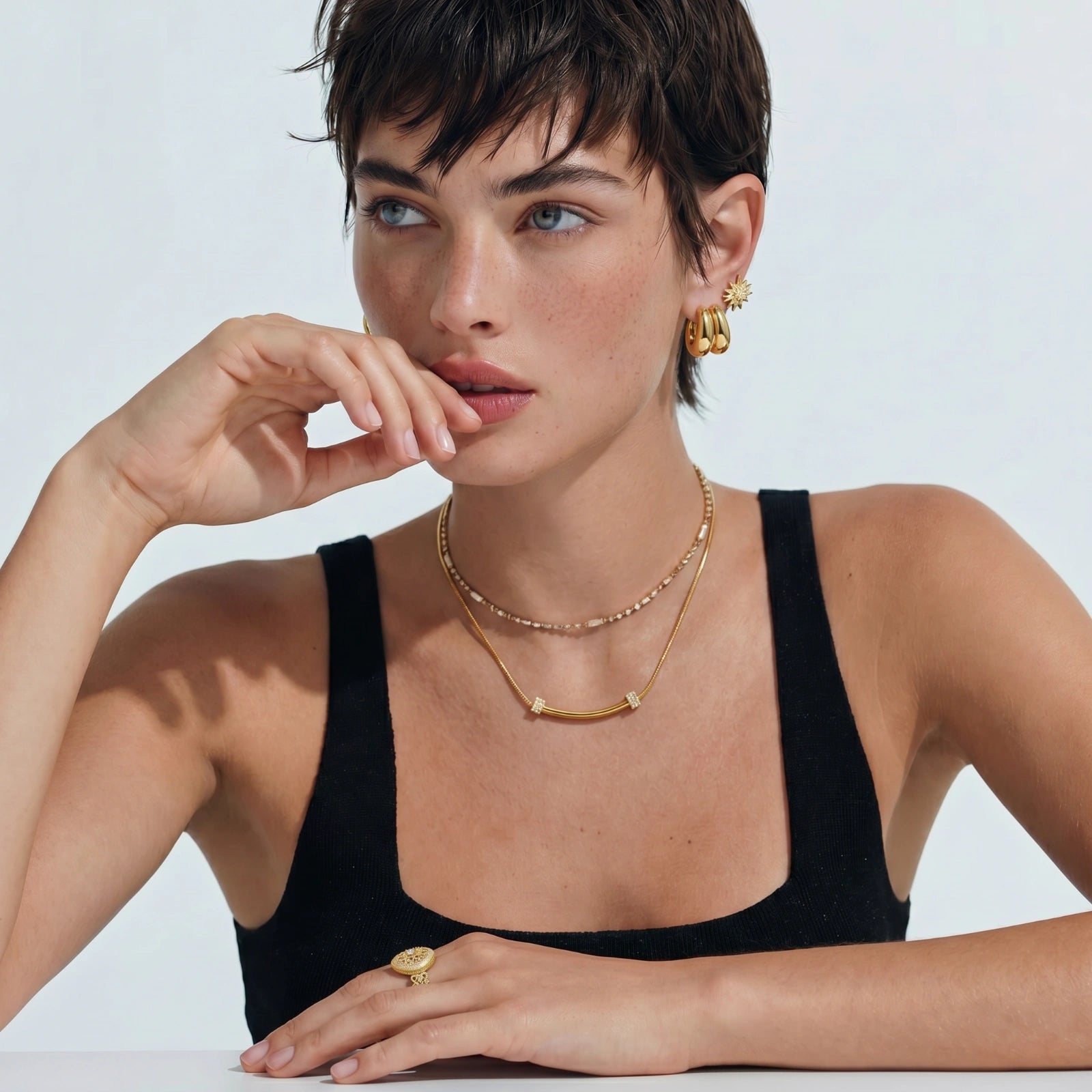 Curved Spark Bar Necklace by AlbaLuxe AlbaLuxe