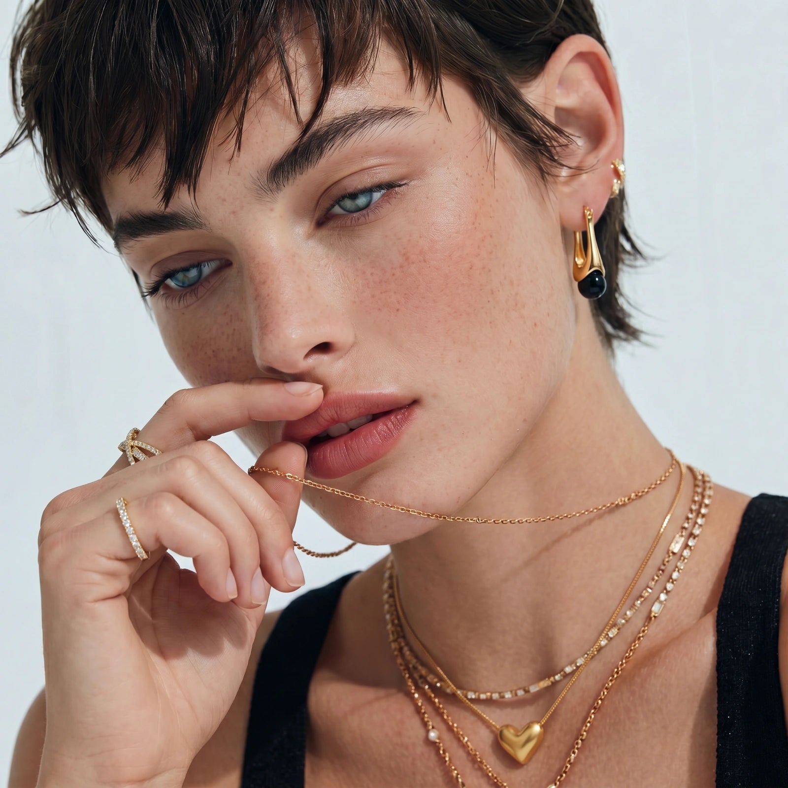 Golden Heart Necklace by AlbaLuxe