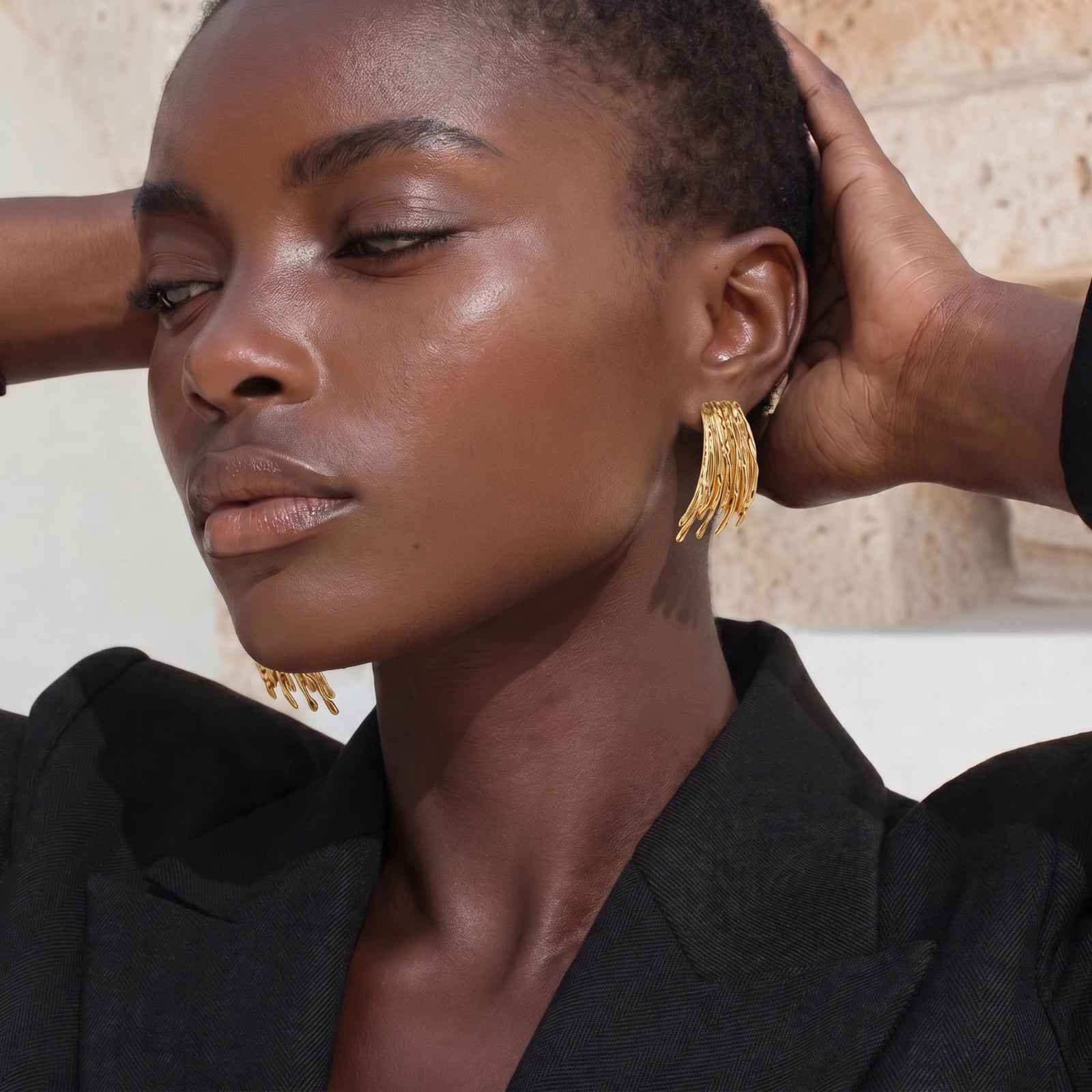 Liquid Metal Fringe Earrings by AlbaLuxe