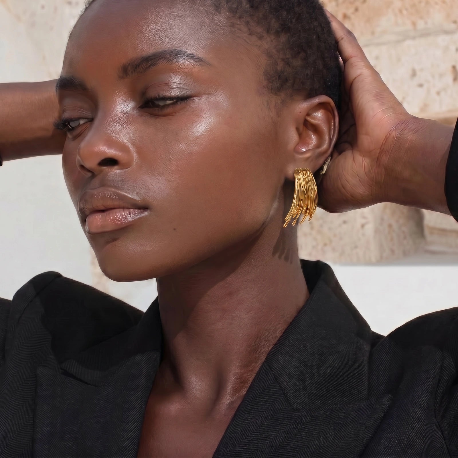 Liquid Metal Fringe Earrings by AlbaLuxe