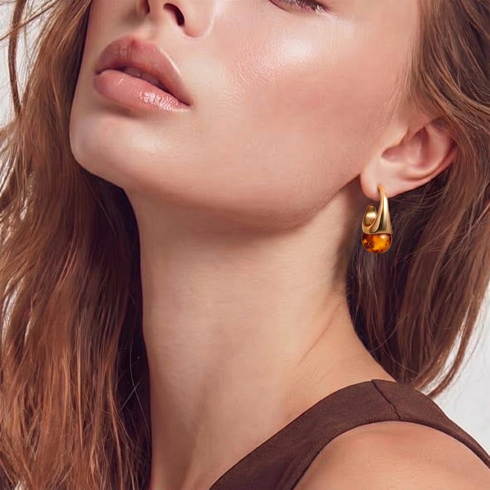 Amber Flow Drop Earrings by AlbaLuxe