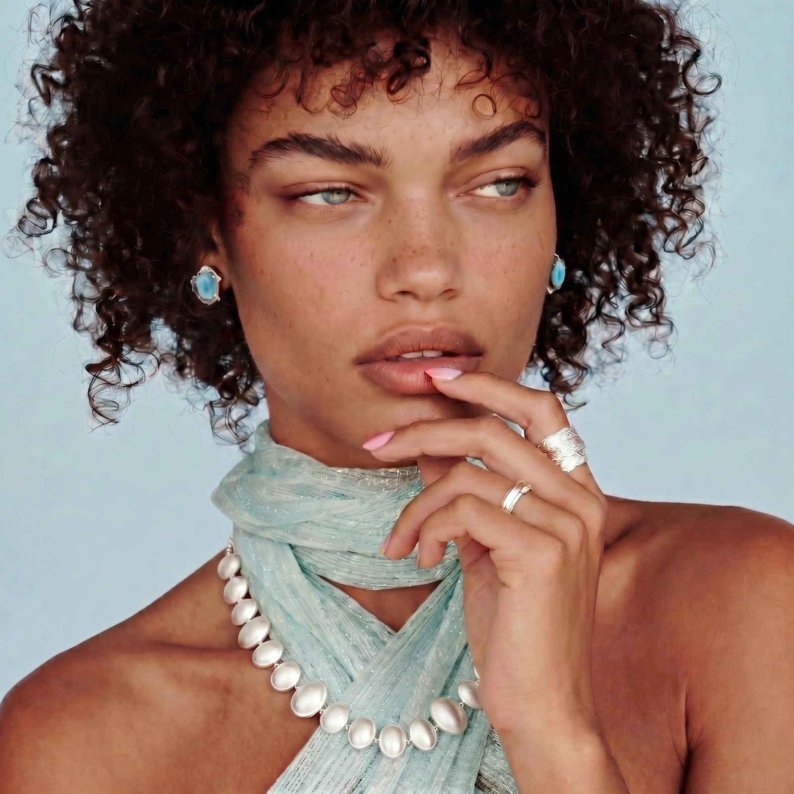 Larimar Dreams Studs by AlbaLuxe