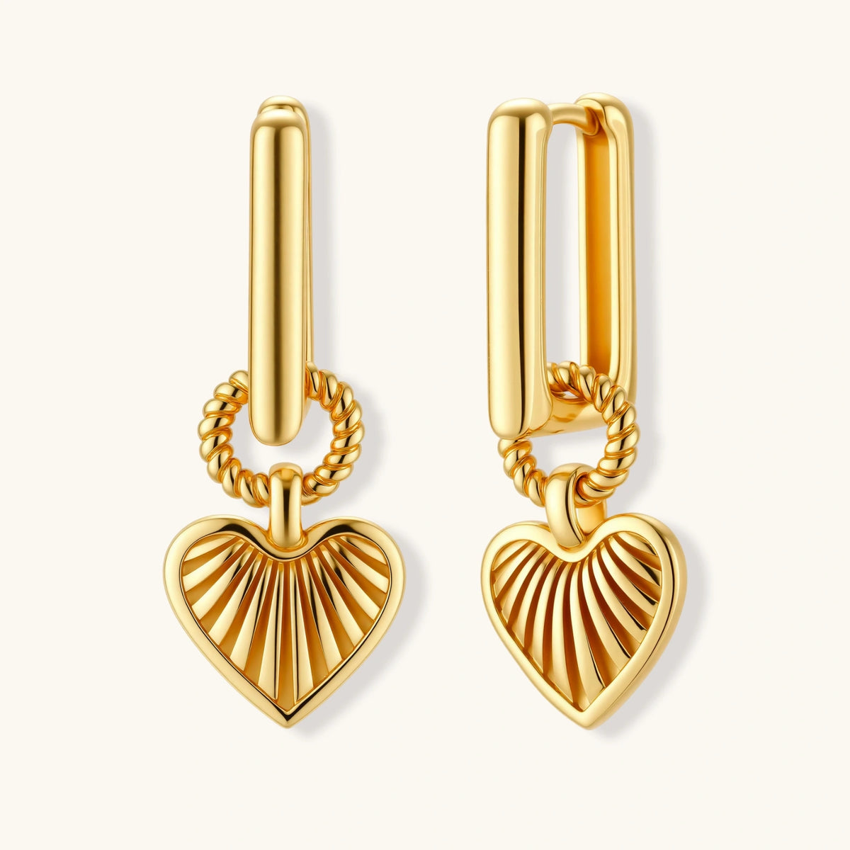 Sunburst Heart Huggie Earrings by AlbaLuxe AlbaLuxe