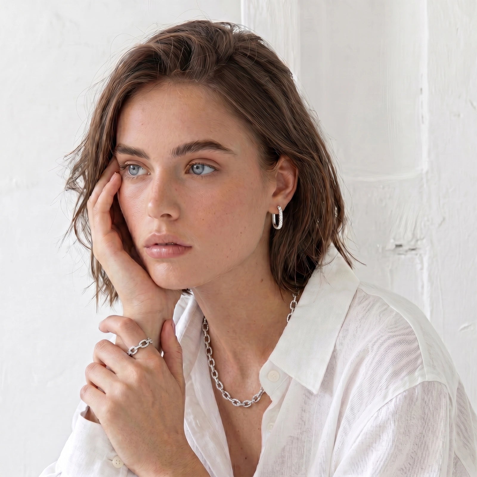 Sparkle Huggie Hoops by AlbaLuxe AlbaLuxe