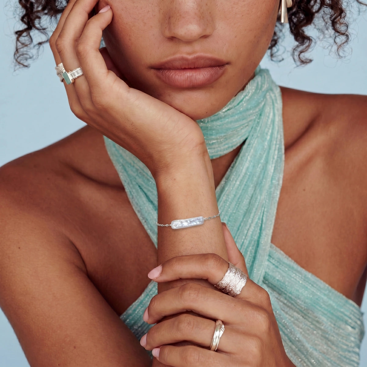 Baroque Pearl Chain Bracelet by AlbaLuxe AlbaLuxe