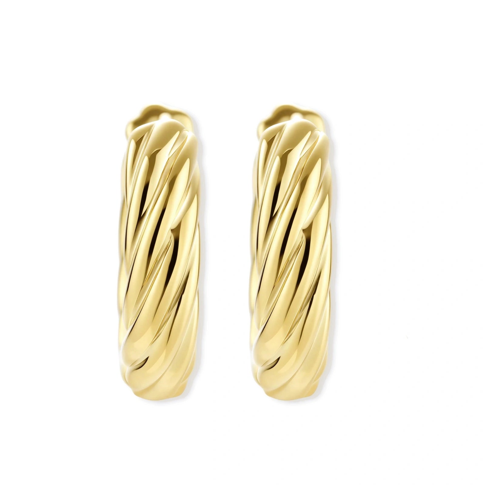 Twisted Gold Huggie Hoops AlbaLuxe