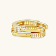 Golden Hour Huggie Hoops by AlbaLuxe - 14K Gold Plated Sterling Silver AlbaLuxe