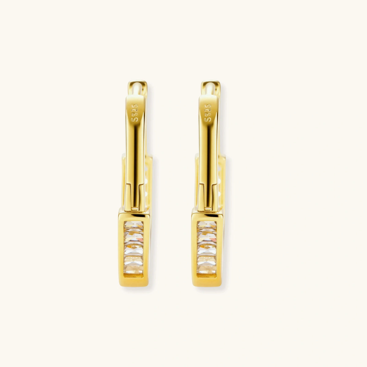 Golden Hour Huggie Hoops by AlbaLuxe - 14K Gold Plated Sterling Silver AlbaLuxe
