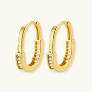Golden Hour Huggie Hoops by AlbaLuxe - 14K Gold Plated Sterling Silver AlbaLuxe