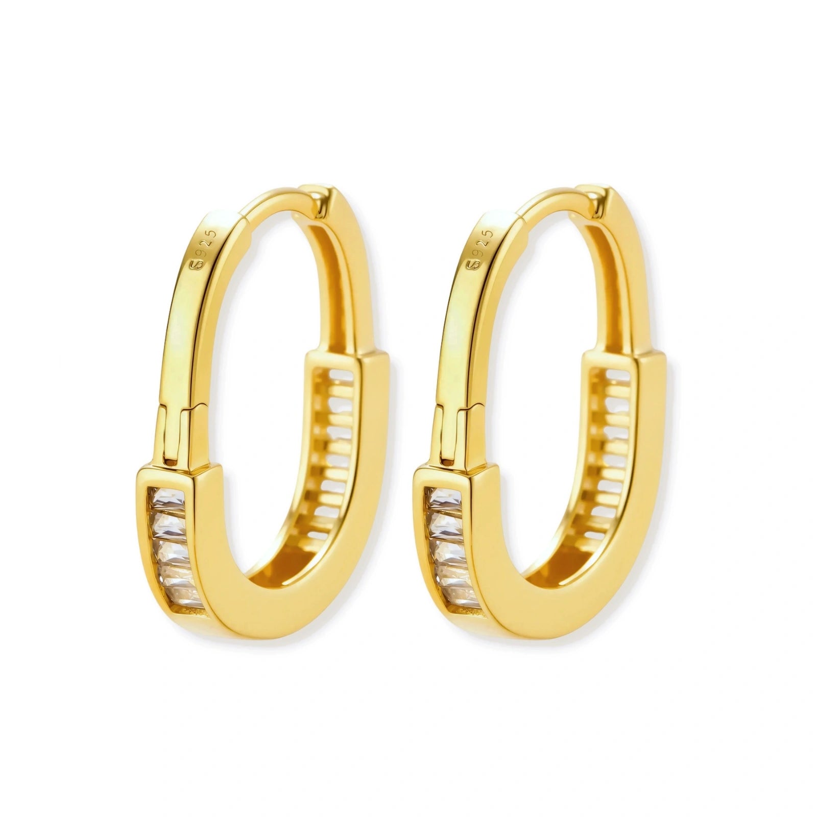Golden Hour Huggie Hoops by AlbaLuxe - 14K Gold Plated Sterling Silver AlbaLuxe