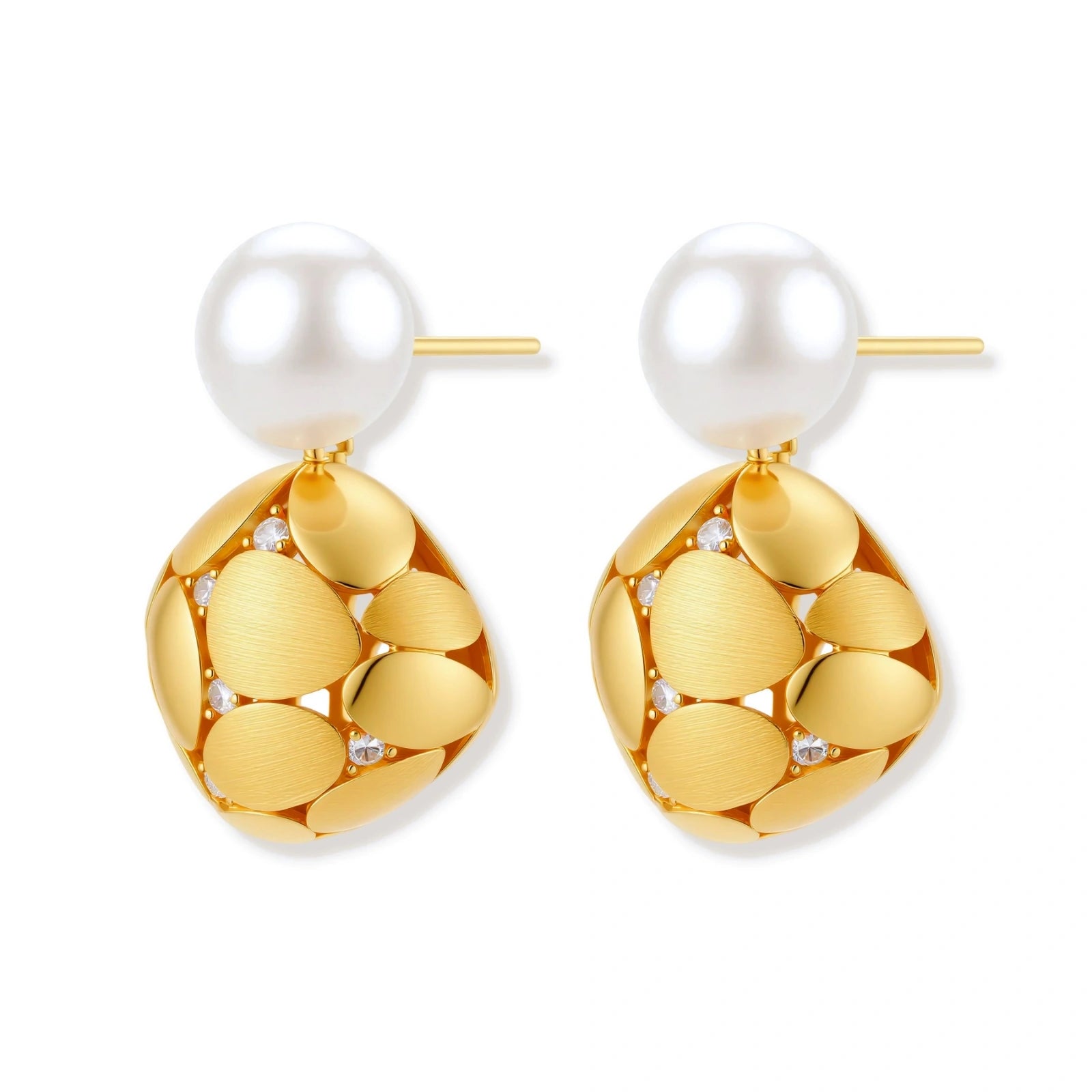 Petal Drop Pearl Earrings by AlbaLuxe AlbaLuxe