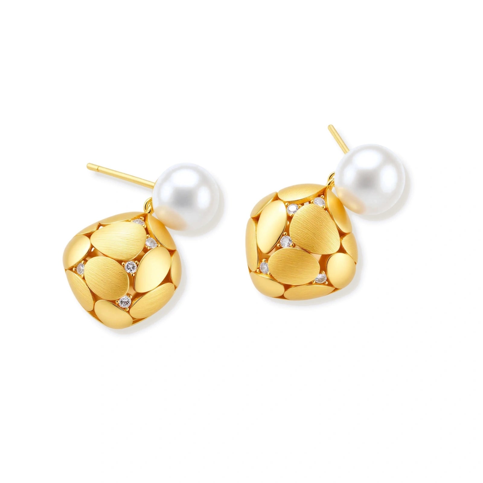 Petal Drop Pearl Earrings by AlbaLuxe AlbaLuxe