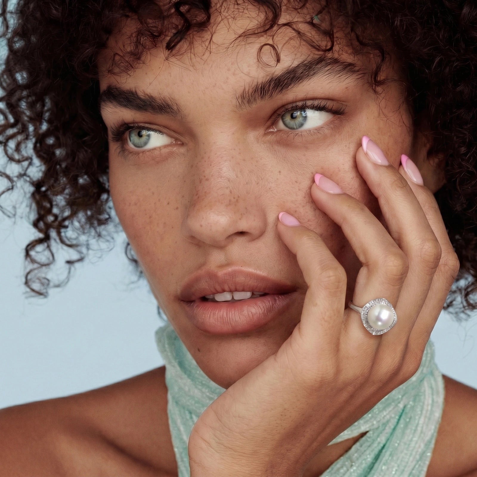 Pearl Halo Dreams Ring by AlbaLuxe